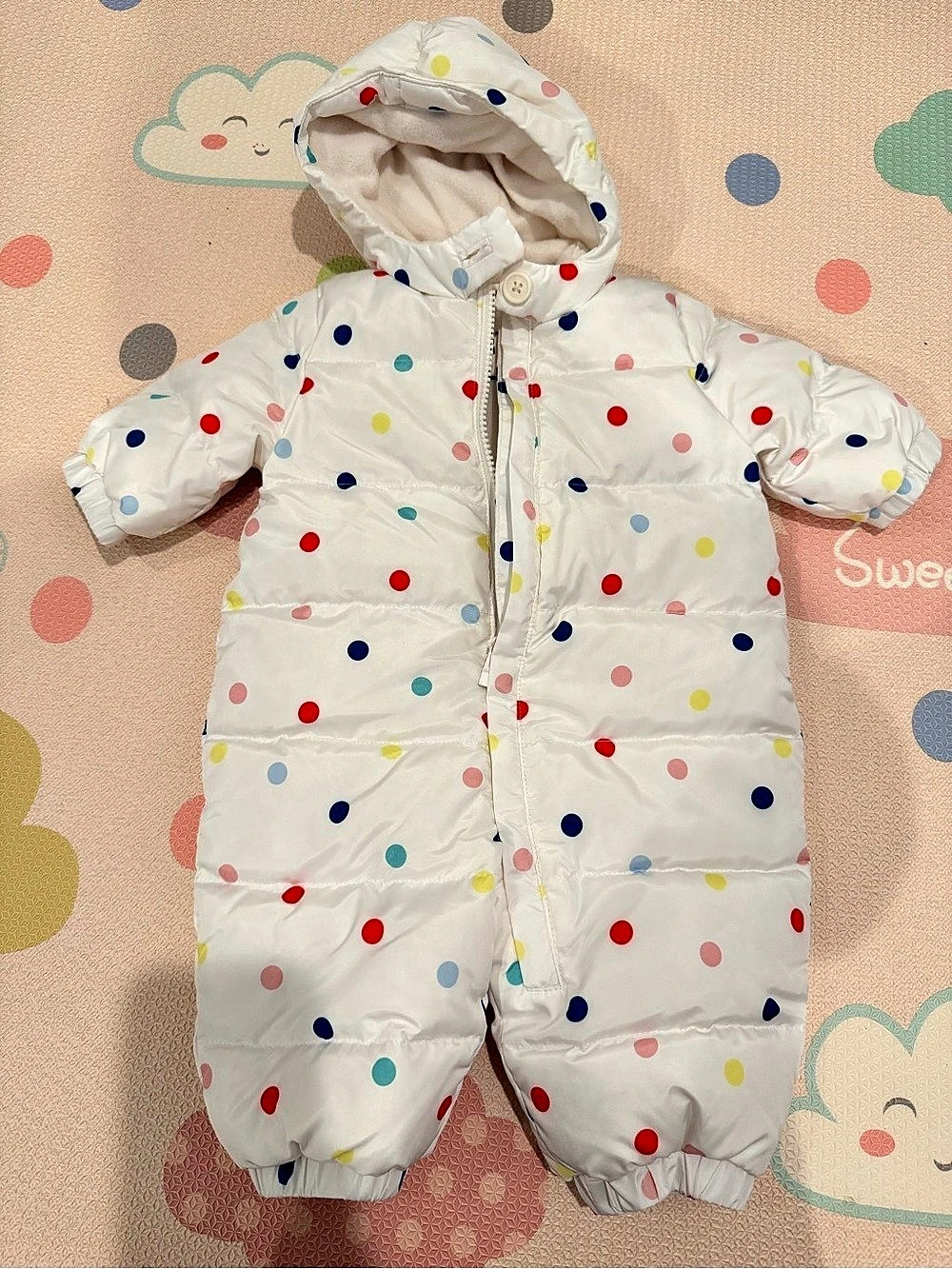 Gap Baby Polka Dot Hooded Footie 0-6 Months